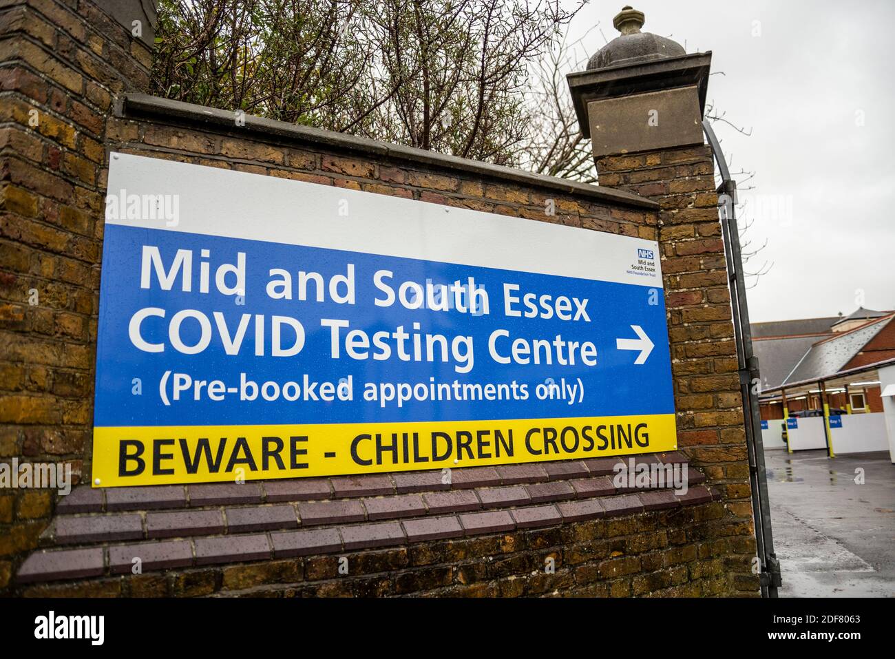 Covid 19 test centre. Mid and South Essex NHS Covid Testing Centre in