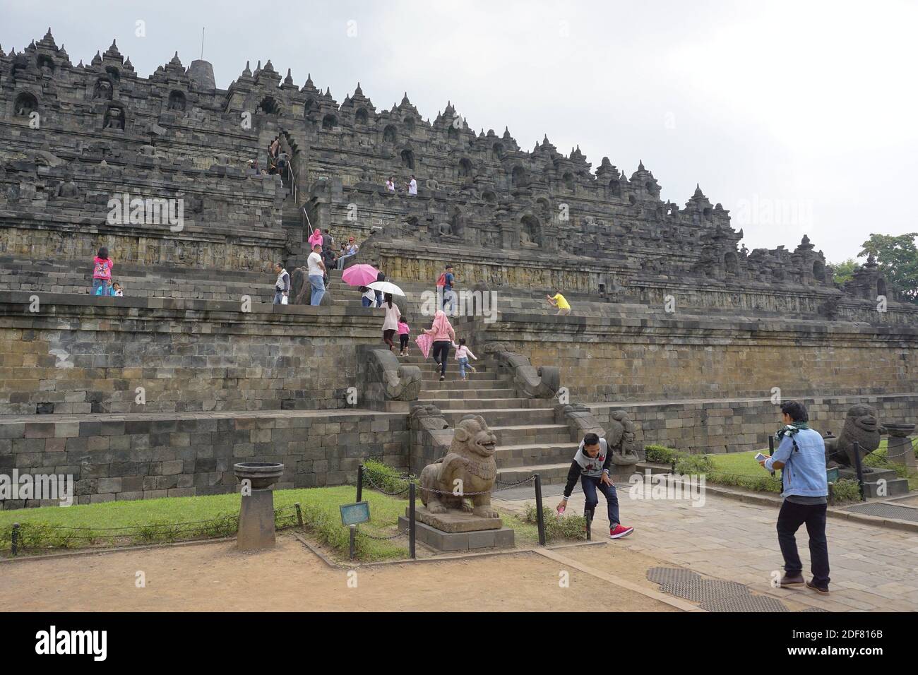 Buddhist temple of Borobudur in Yogyakarta, Java, Indonesia. Stock Photo