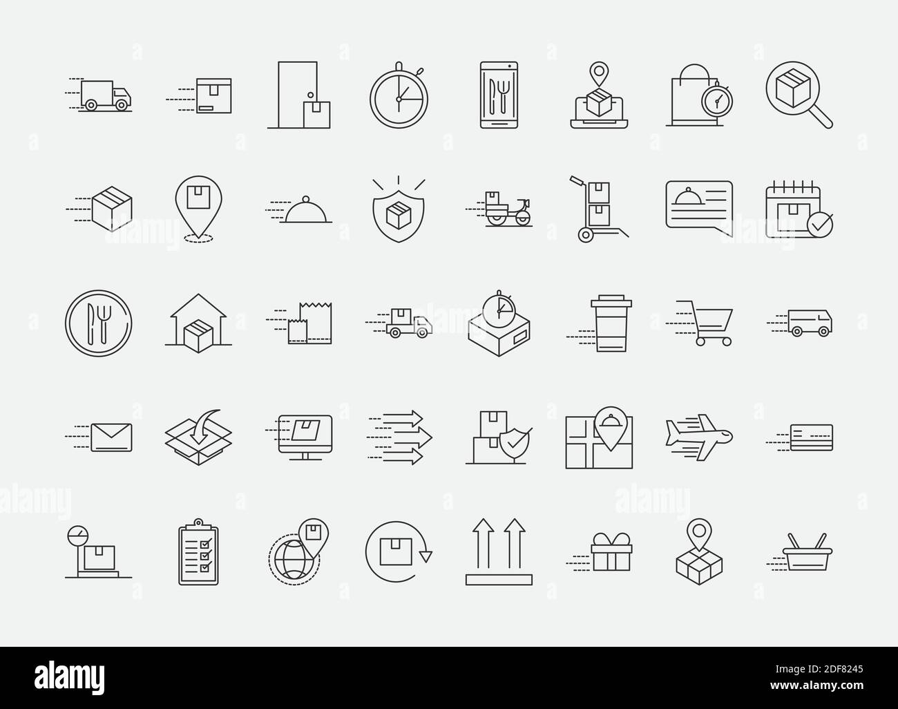 delivery service icons express tracking order transport vector
