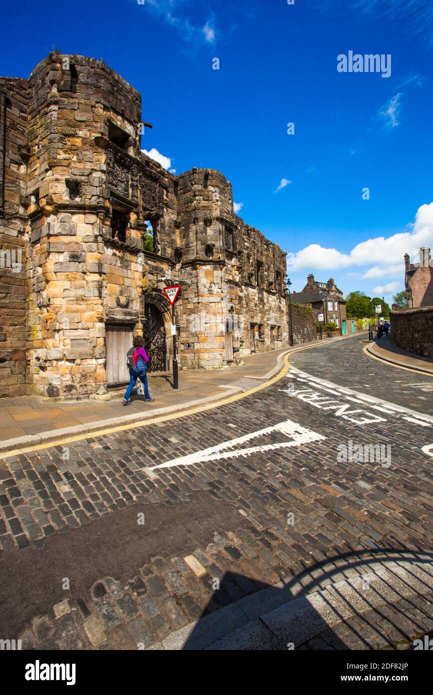 Façade of Mar´s Wark or Mar´s Lodging ruined, Historic Scotland, Stirling city, Scotland, United Kingdom, Europe. Stock Photo
