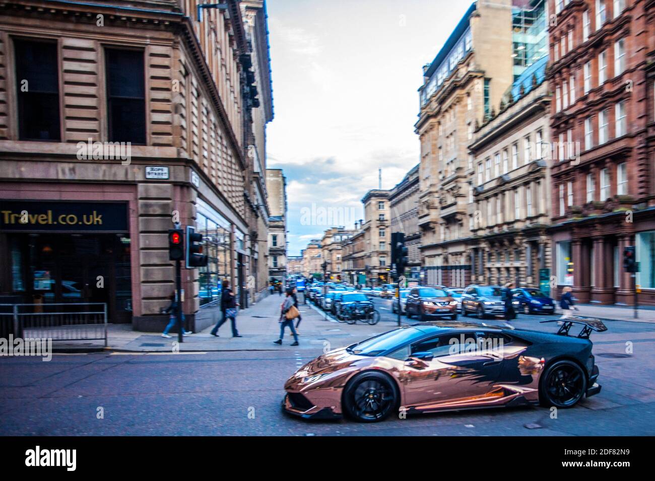 Luxurious sports car, Hope street, Glasgow city center, Scotland