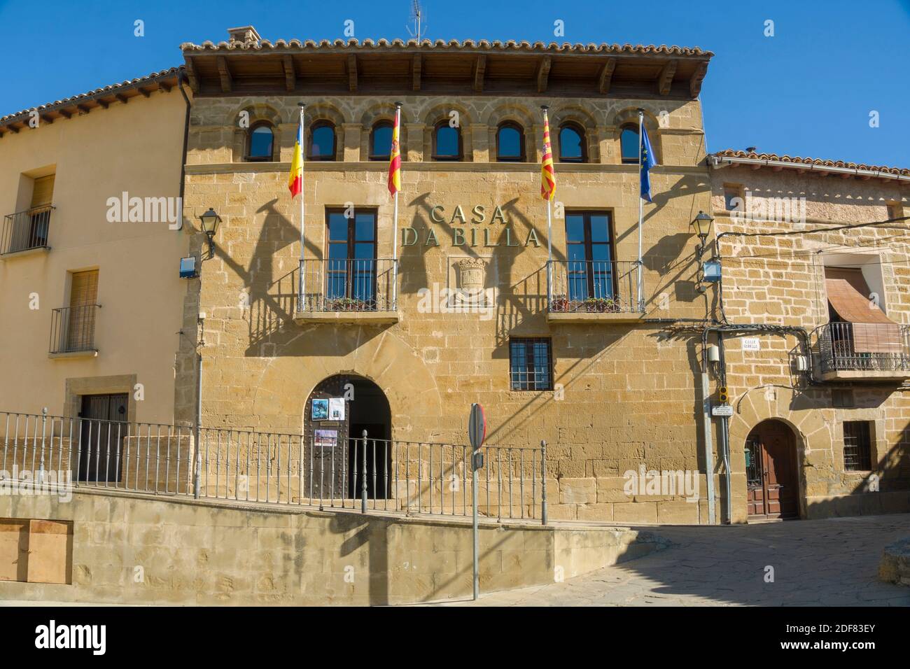 Murillo de Gallego village in Huesca Aragon Spain on August 19, 2020