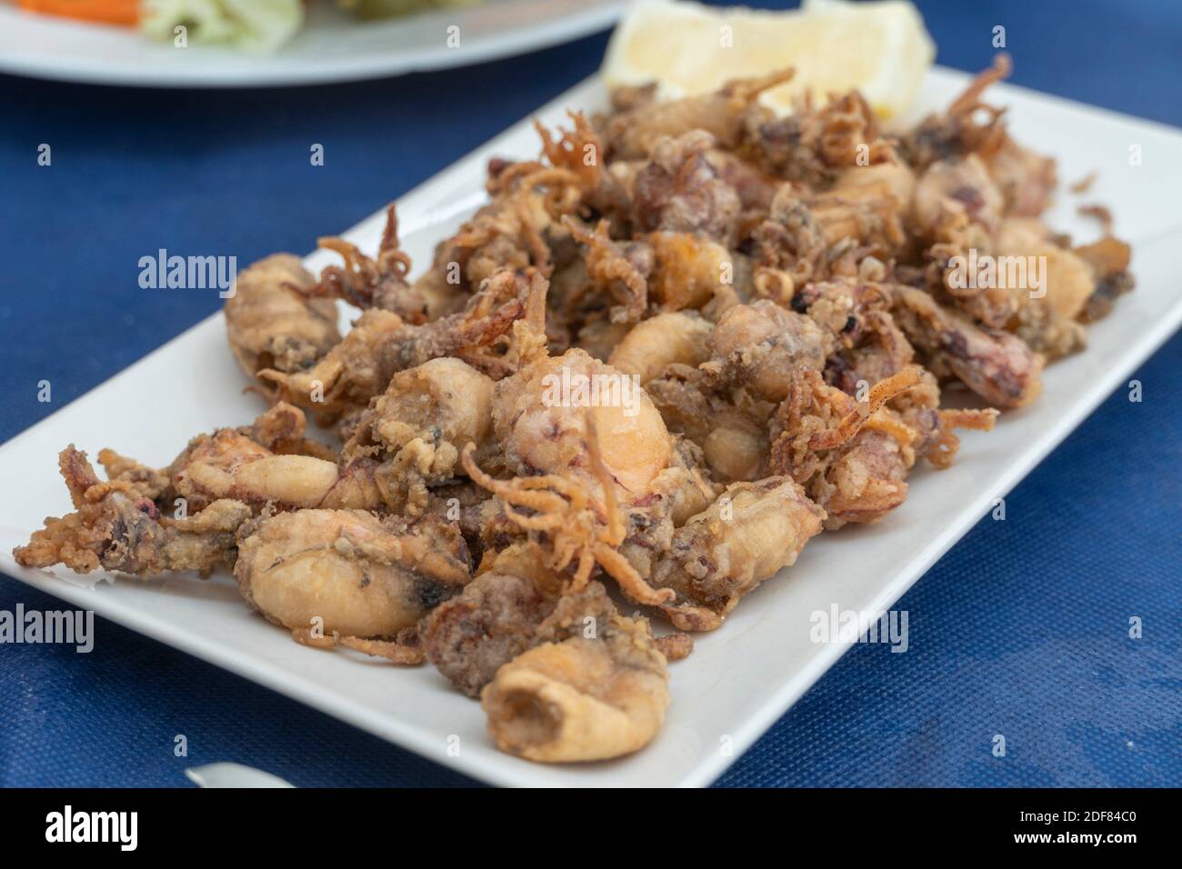 Seafood Fried Calamari. Deepfried Squid Spanish tapas Stock Photo Alamy