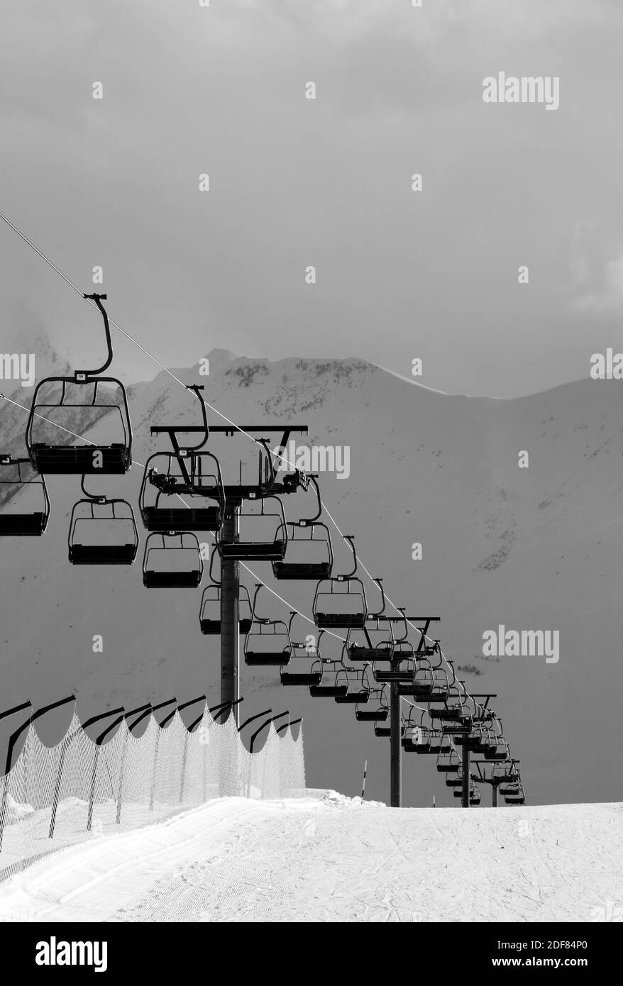 Aerial view snowy mountains caucasus Black and White Stock Photos ...