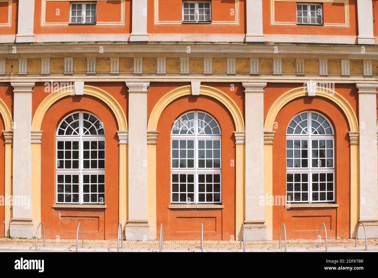 classic building background with regular windows row from Potsdam ...