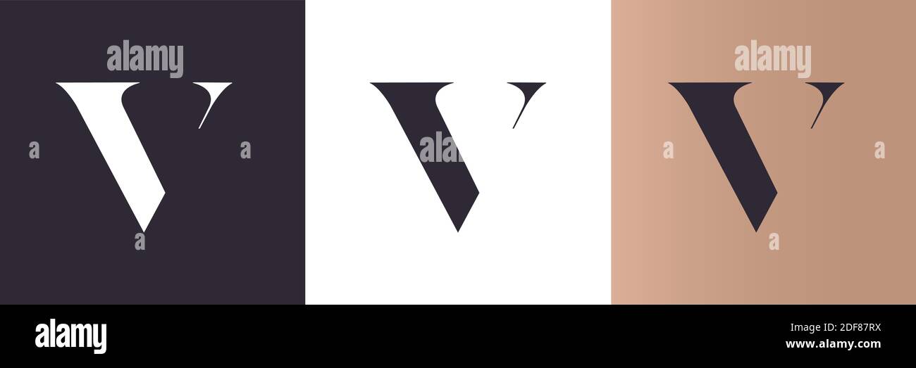 V letter logo template. Minimalistic monogram. Personal logo. Vector design. Stock Vector