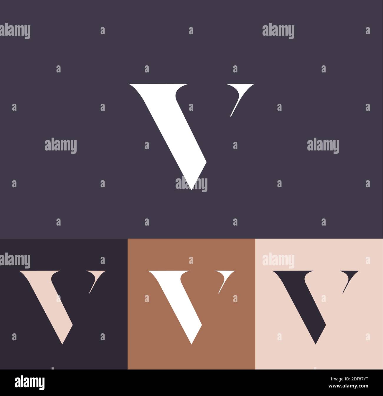 V letter logo template. Minimalistic monogram. Personal logo. Vector design. Stock Vector
