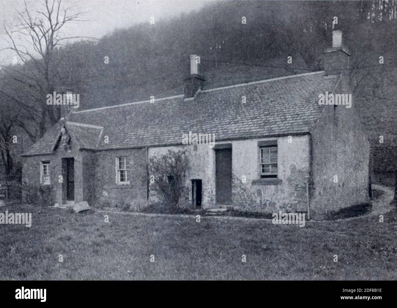 Antique vintage photograph of the cottage belonging to David Ritchie (also known as the black