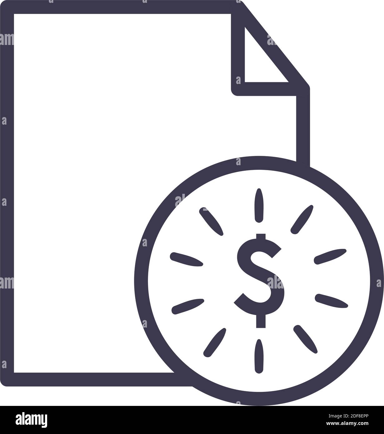 dollar coin with document line style icon of money financial business ...