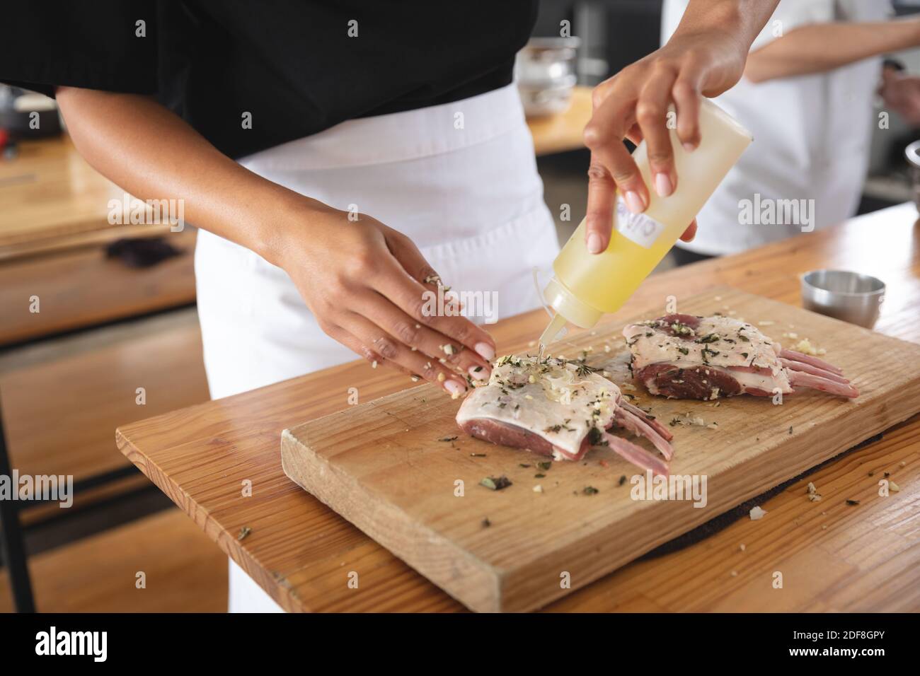 Divserse group of chefs in kitchen Stock Photo