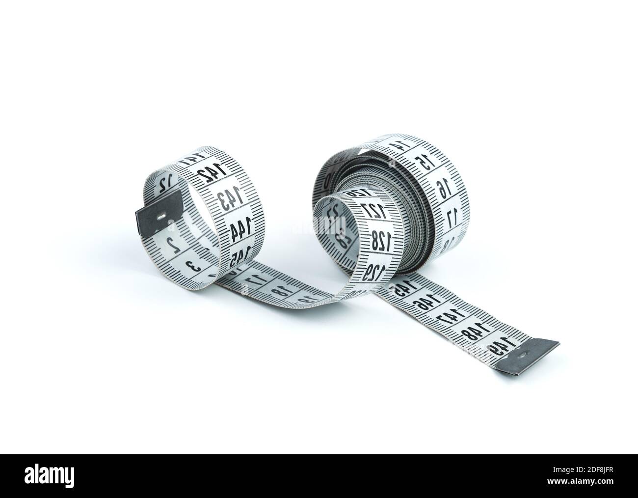 The flexible centimeter is isolated on a white Stock Photo