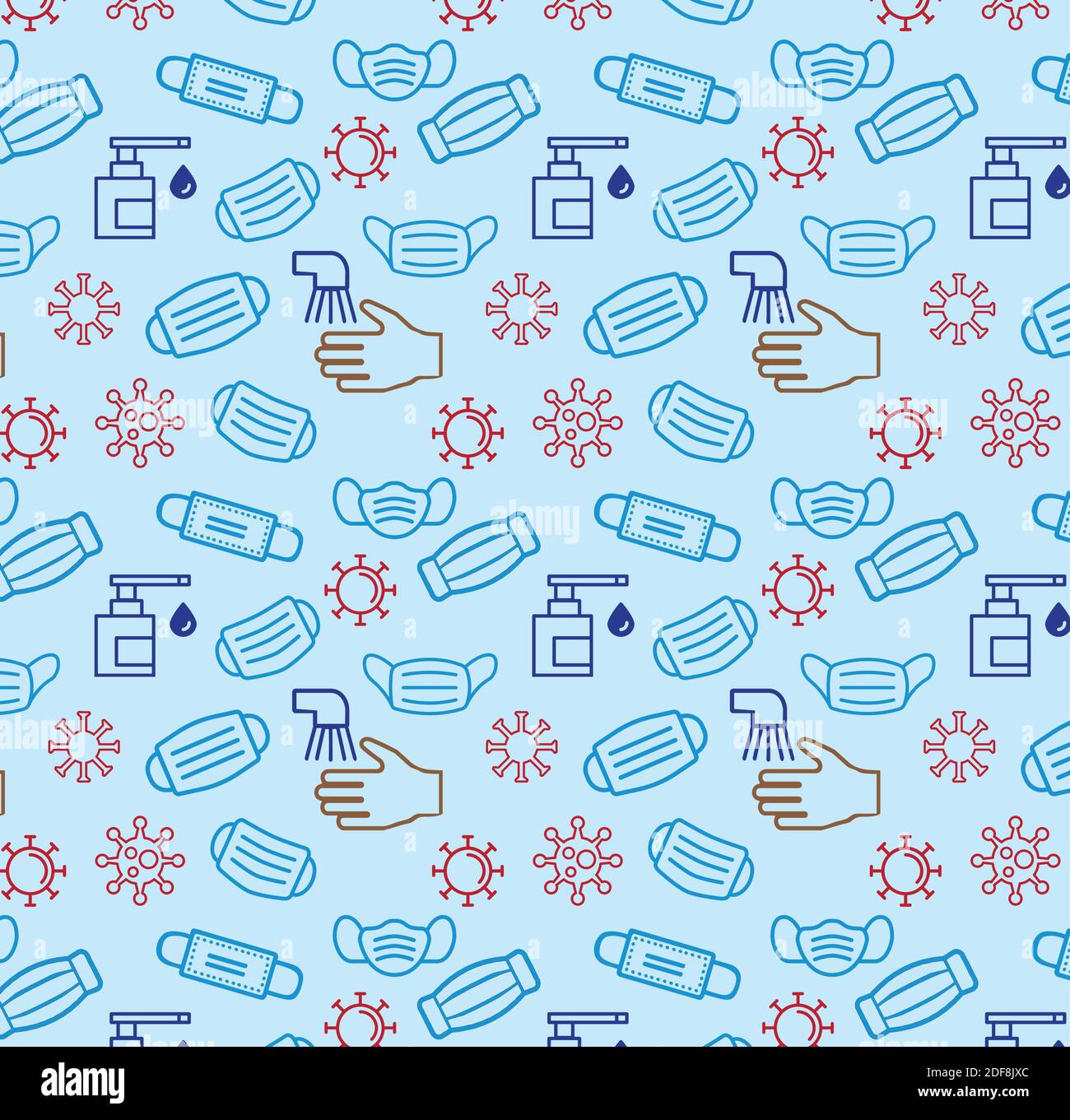 Virus seamlessly repeating vector illustration pattern Stock Vector