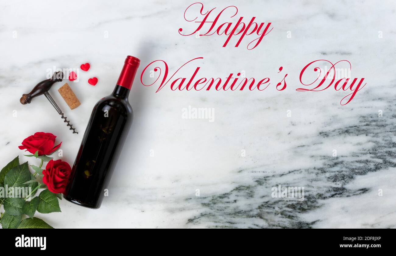 Wine Valentine Flowers Rose High Resolution Stock Photography And Images Alamy