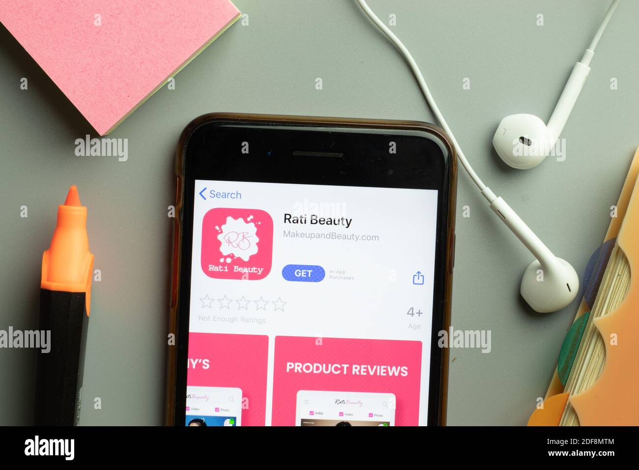 New York, USA - 1 December 2020: Rati Beauty mobile app icon on phone ...