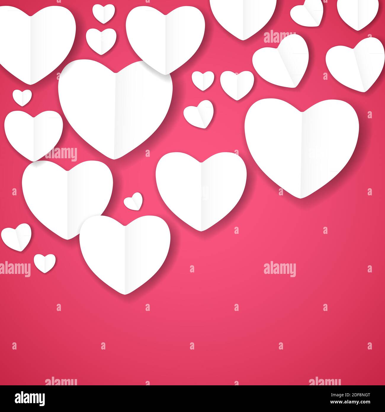 Valentines day paper heart backgroung, illustration Stock Photo - Alamy