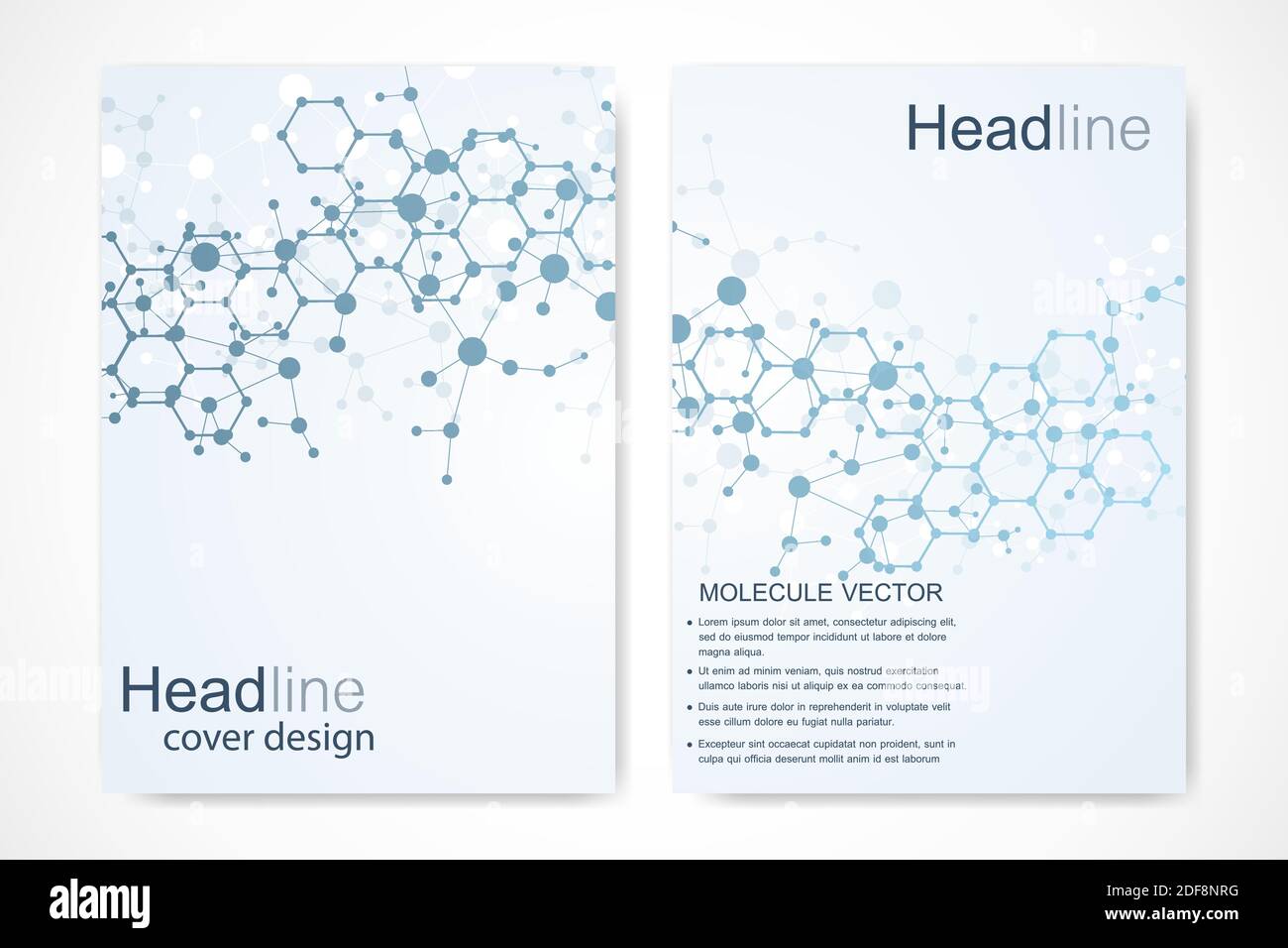 Scientific brochure design template. Vector flyer layout, Molecular ...