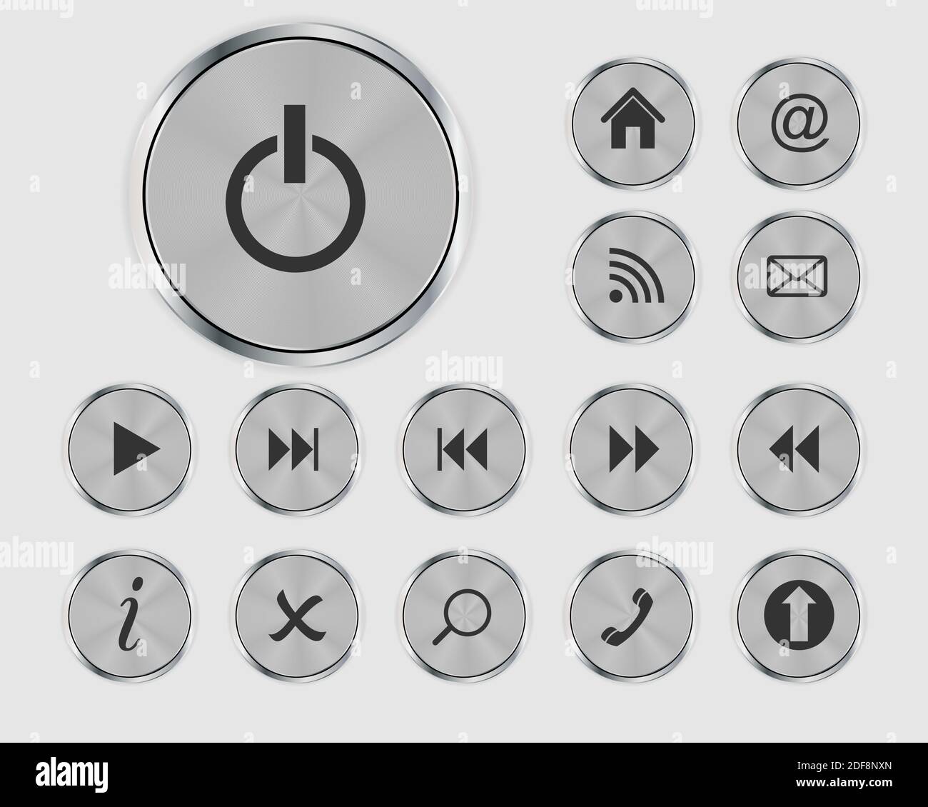 Shine Glossy Computer Icon Set Illustration Stock Photo - Alamy