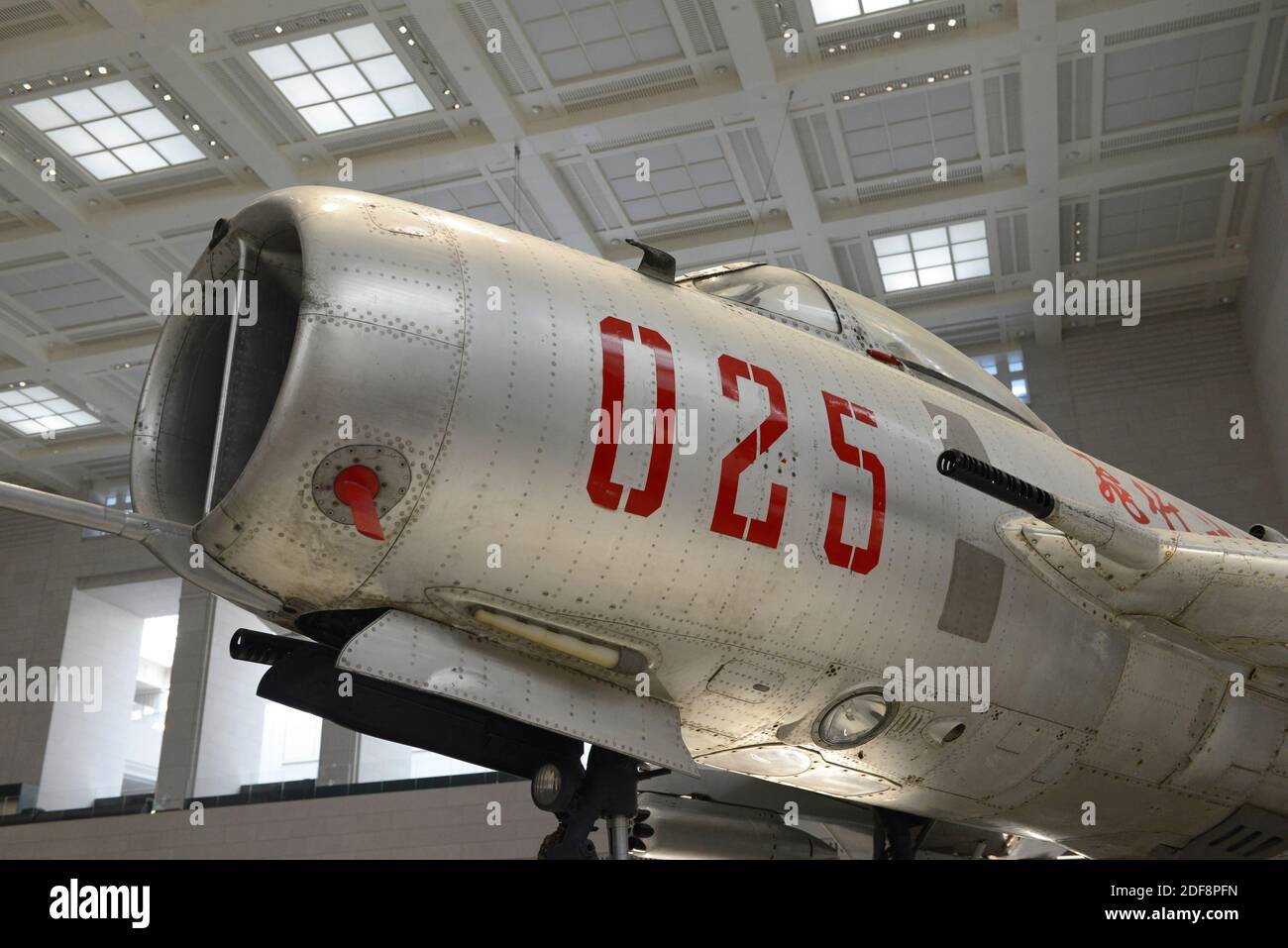 A J-6 fighter from 1964 on display in the main hall at the National Military museum in Beijing, China Stock Photo