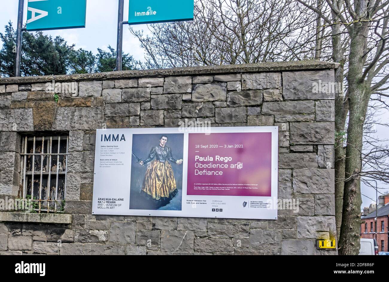 Paula Rego exhibition notice on the wall of the Irish Museum of Modern