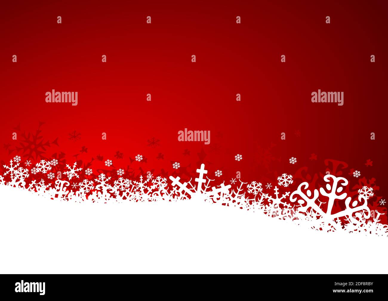 Christmas vector red background with snowflakes Stock Vector Image ...