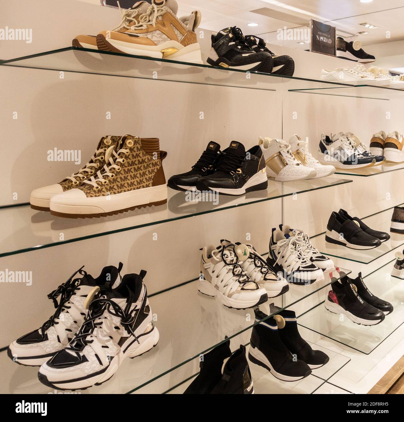 Michael shoes, footwear display Photo Alamy