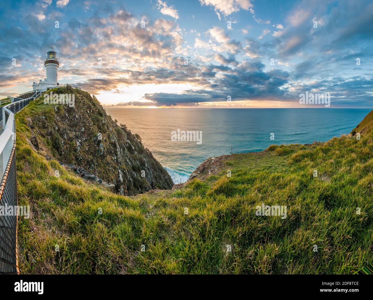Dawn at Cape Byron Lighthouse, Byron Bay, New South Wales, Australia, the most easterly point of the Australian mainland Stock Photo