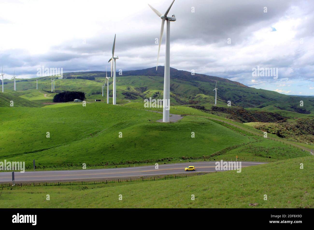 General view of wind farms on the east coast region of Hawke's Bay, New Zealand October 30, 2020. Picture taken October 30, 2020. REUTERS/Praveen Menon Stock Photo