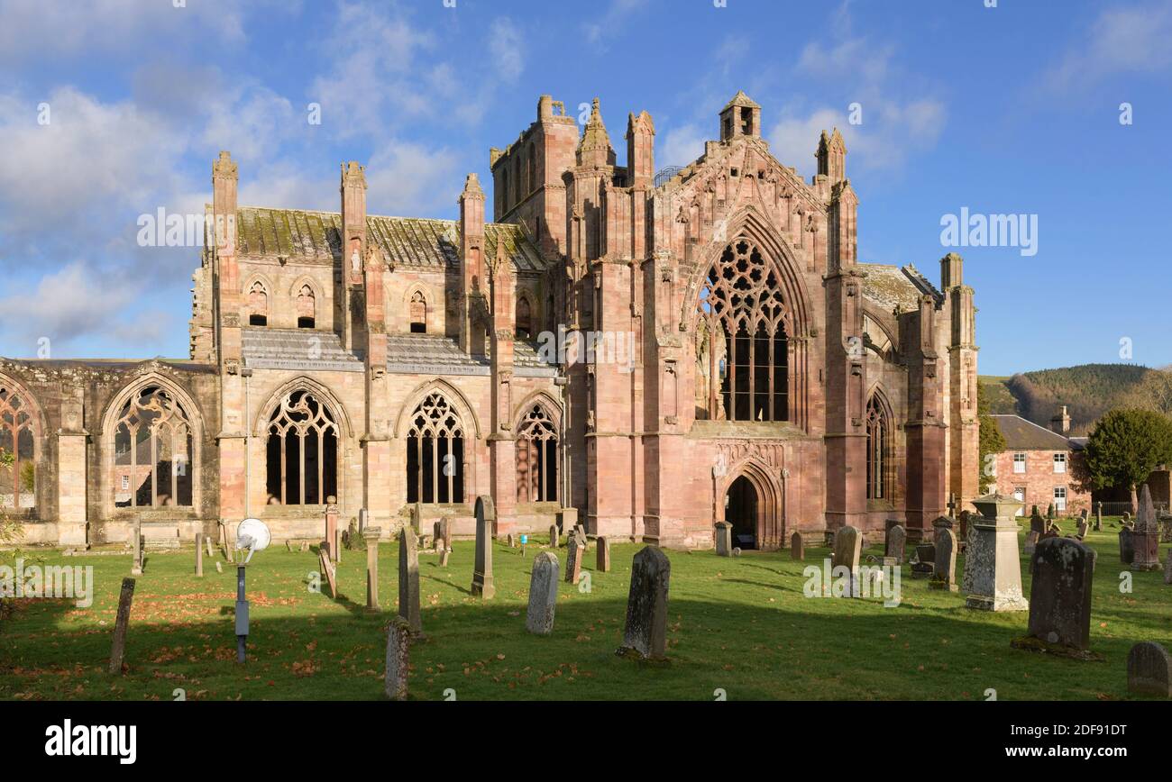Melrose Abbey, Borders, Scotland Stock Photo