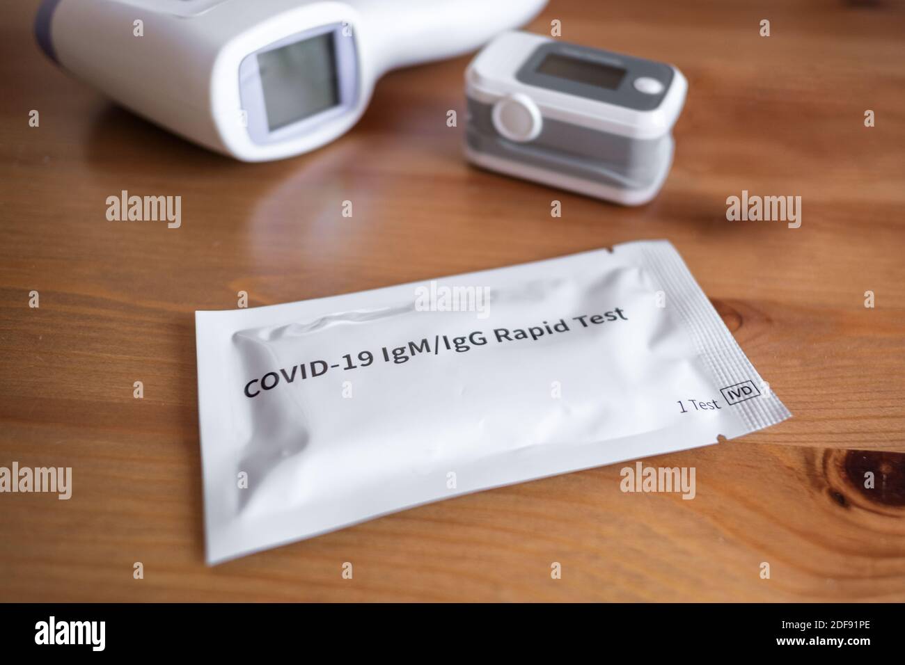 Rapid covid19 blood test,sars-cov-2 infection,pandemic disease screening,pulse oximeter Stock Photo
