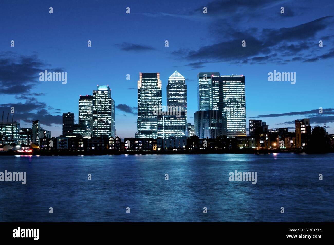 Wide angle of Canary Wharf office buildings in London Stock Photo - Alamy