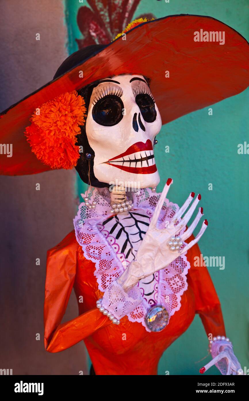 A paper mache CATRINA on sale - SAN MIGUEL DE ALLENDE, MEXICO Stock ...