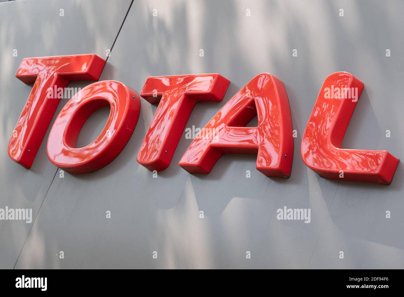 Total Store Sign A shop sign of Total in Paris, on April 10, 2020, France.Photo by David ...