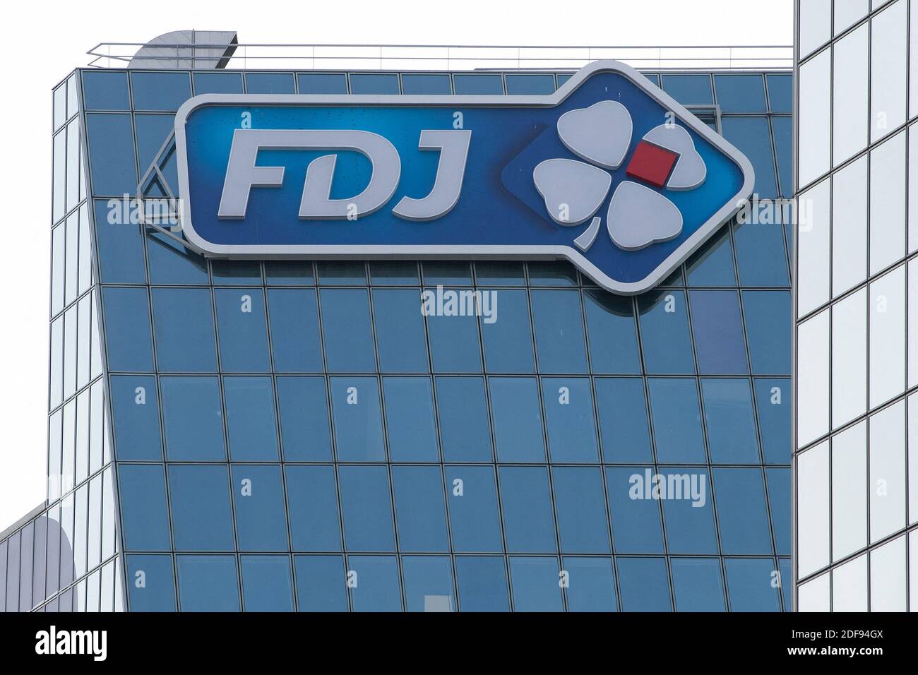 A shop sign of Francaise des Jeux (FDJ) in Boulogne, on April 10, 2020 ...