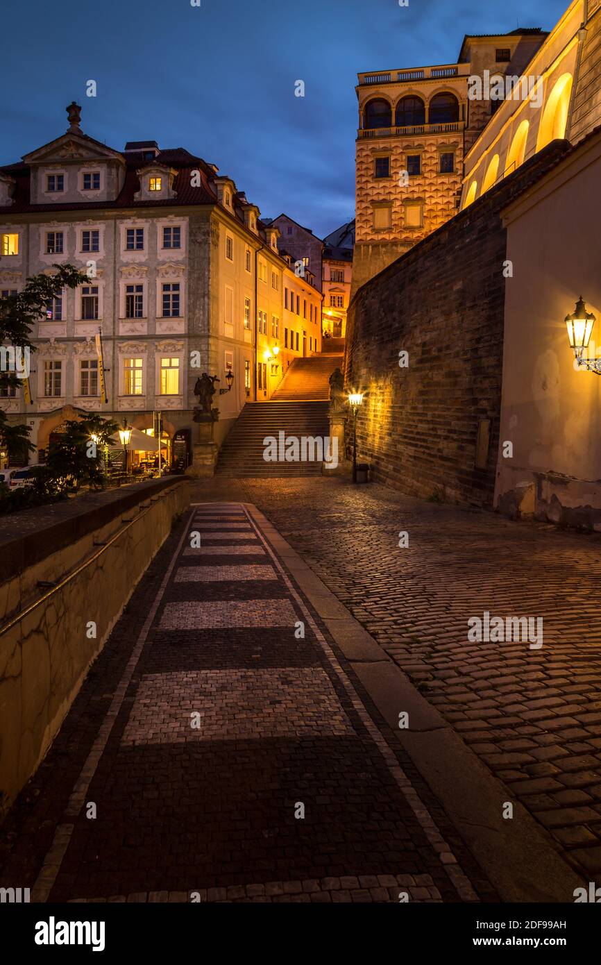 Beautiful evening in Prague, Prague Castle and Hradcany district, UNESCO World Heritage Site, Czech Republic Stock Photo