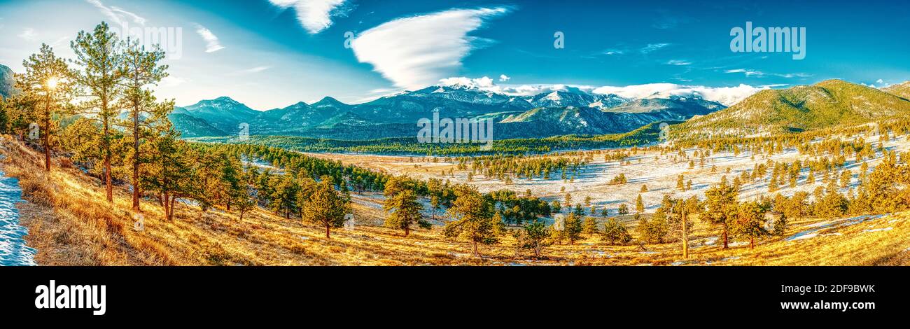 Rocky Mountain National Park Panorama Stock Photo