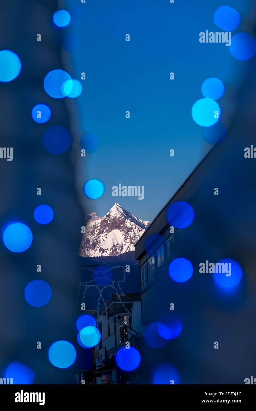 Atwell Peak, Mount Garibaldi, Holiday lights, Squamish, British