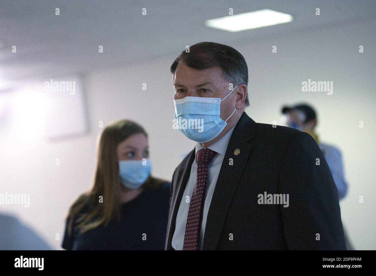 United States Senator Mike Rounds (Republican of South Dakota) speaks to members of the media as he walks to the Republican Policy Luncheons at the Senate Hart Office Building in Washington D.C., U.S., on Tuesday, May 5, 2020. Photo by Stefani Reynolds/CNP/ABACAPRESS.COM Stock Photo