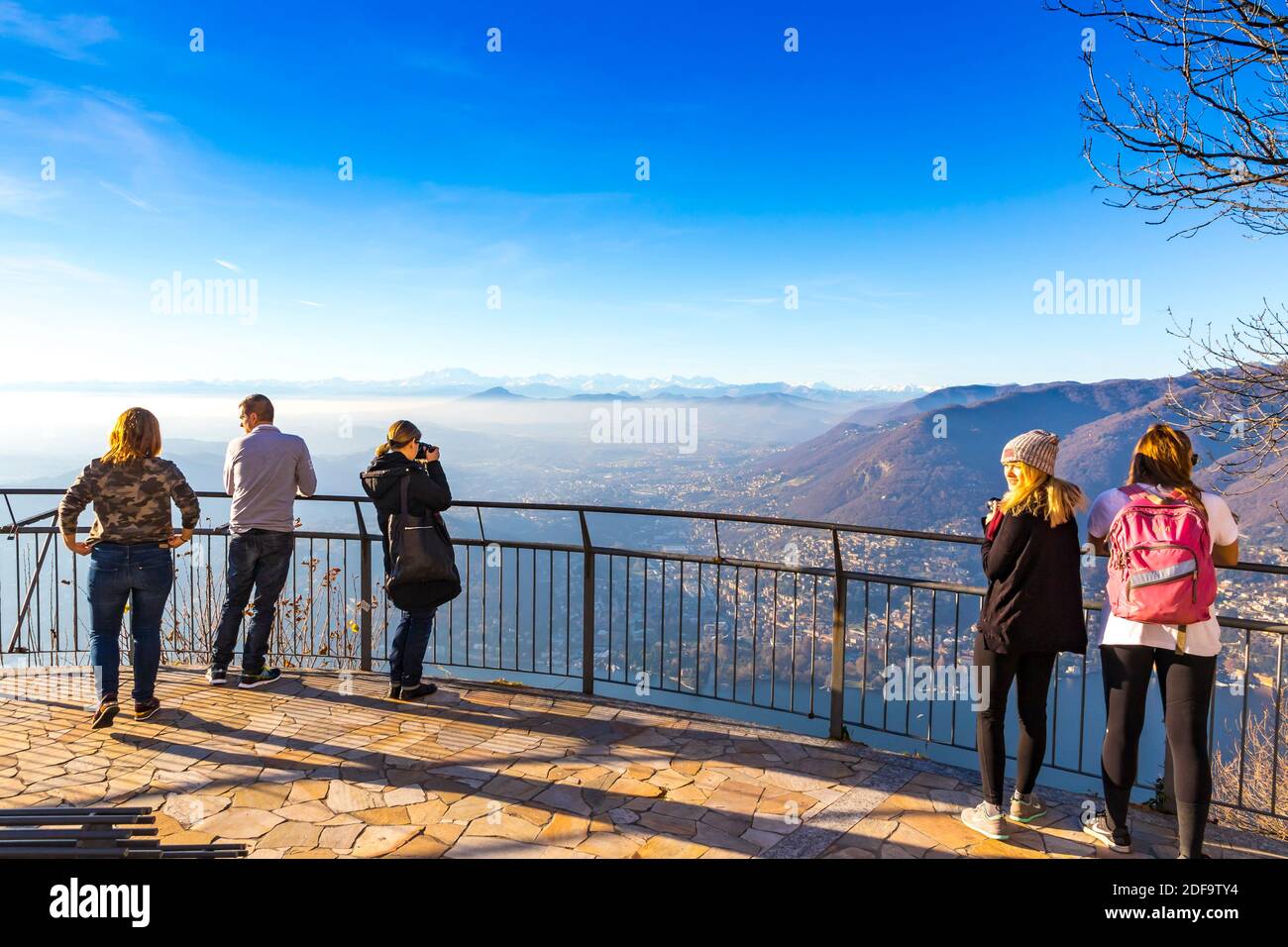 Como Italy December 2 2016 Viewpoint near Volta s Lighthouse