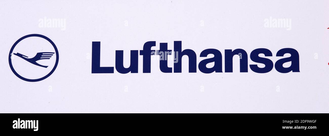 A logo of Lufthansa Airlines company, on May 06, 2020 in Saint-Denis France. Photo by David Niviere/ABACAPRESS.COM Stock Photo