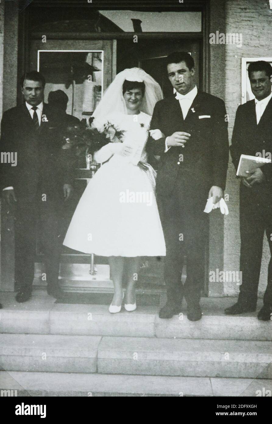Historical Photo:  Wedding May 19,1962 in Biessenhofen, Bavaria, Germany. Reproduction in Marktoberdorf, Germany, October 26, 2020.  © Peter Schatz / Alamy Stock Photos Stock Photo