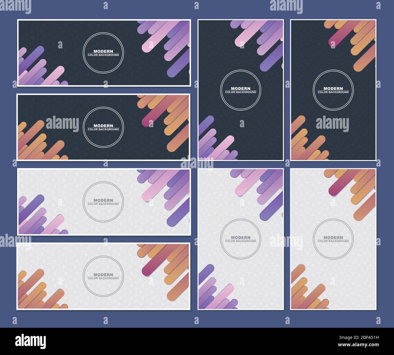 Set of Abstract colorful minimal covers pattern Stock Vector