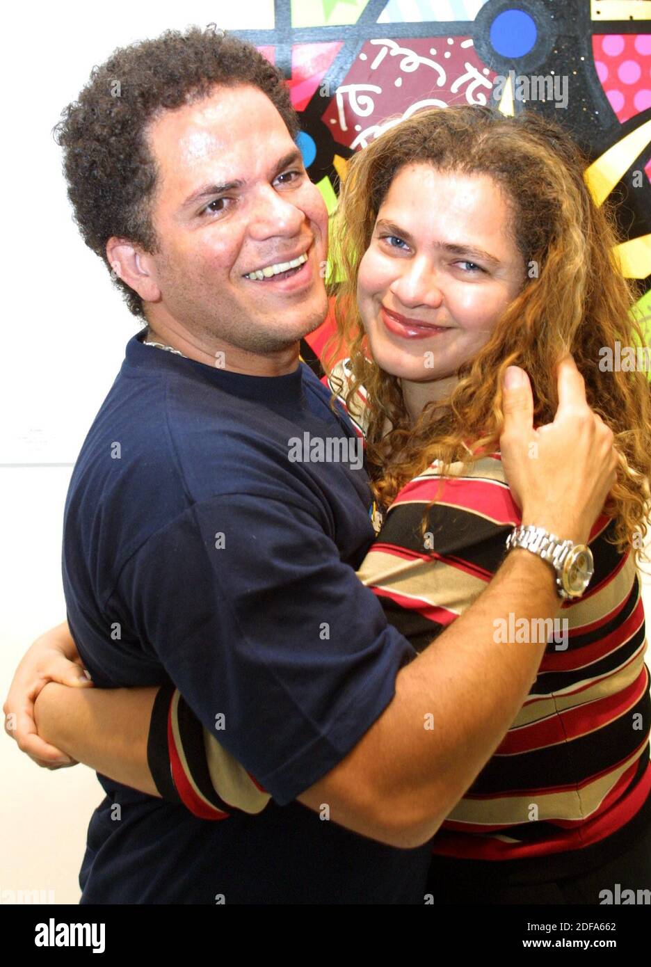 EXCLUSIVE Miami Beach, FL 1-18-2002 Artist Romero Britto with sister ...