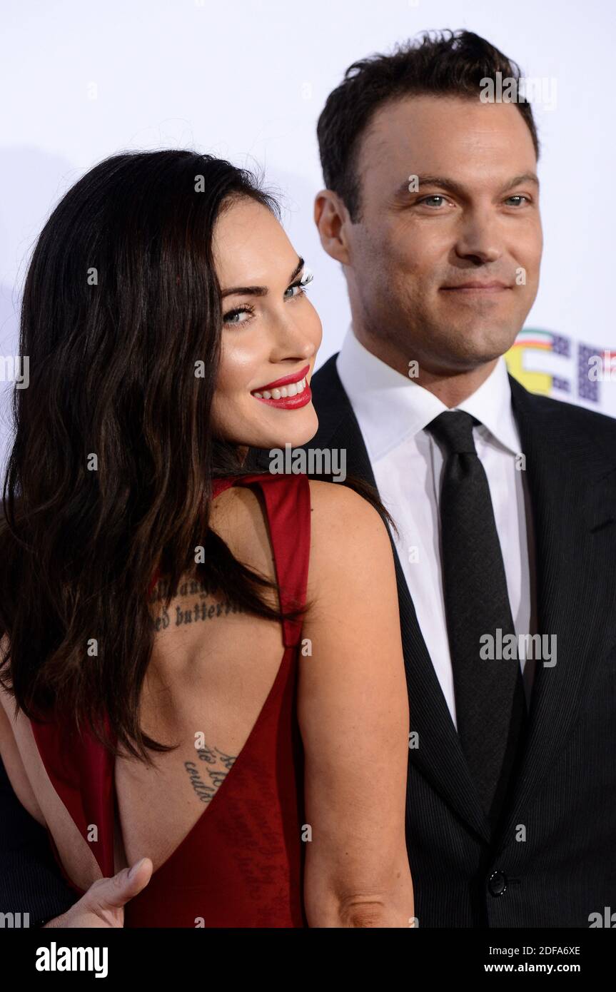 File photo dated October 11, 2014 of Megan Fox and Brian Austin Green attend the Ferrari?s 60th Anniversary in the USA black-tie Gala at the Wallis Annenberg Center for Performing Arts in Beverly Hills, Los Angeles, CA, USA. After nearly 10 years of marriage and three children together, Megan Fox and Brian Austin Green have split. The 'Beverly Hills, 90210' star confirmed the news on his podcast “…With Brian Austin Green,' in an episode titled “Context.” Photo by Lionel Hahn/ABACAPRESS.COM Stock Photo