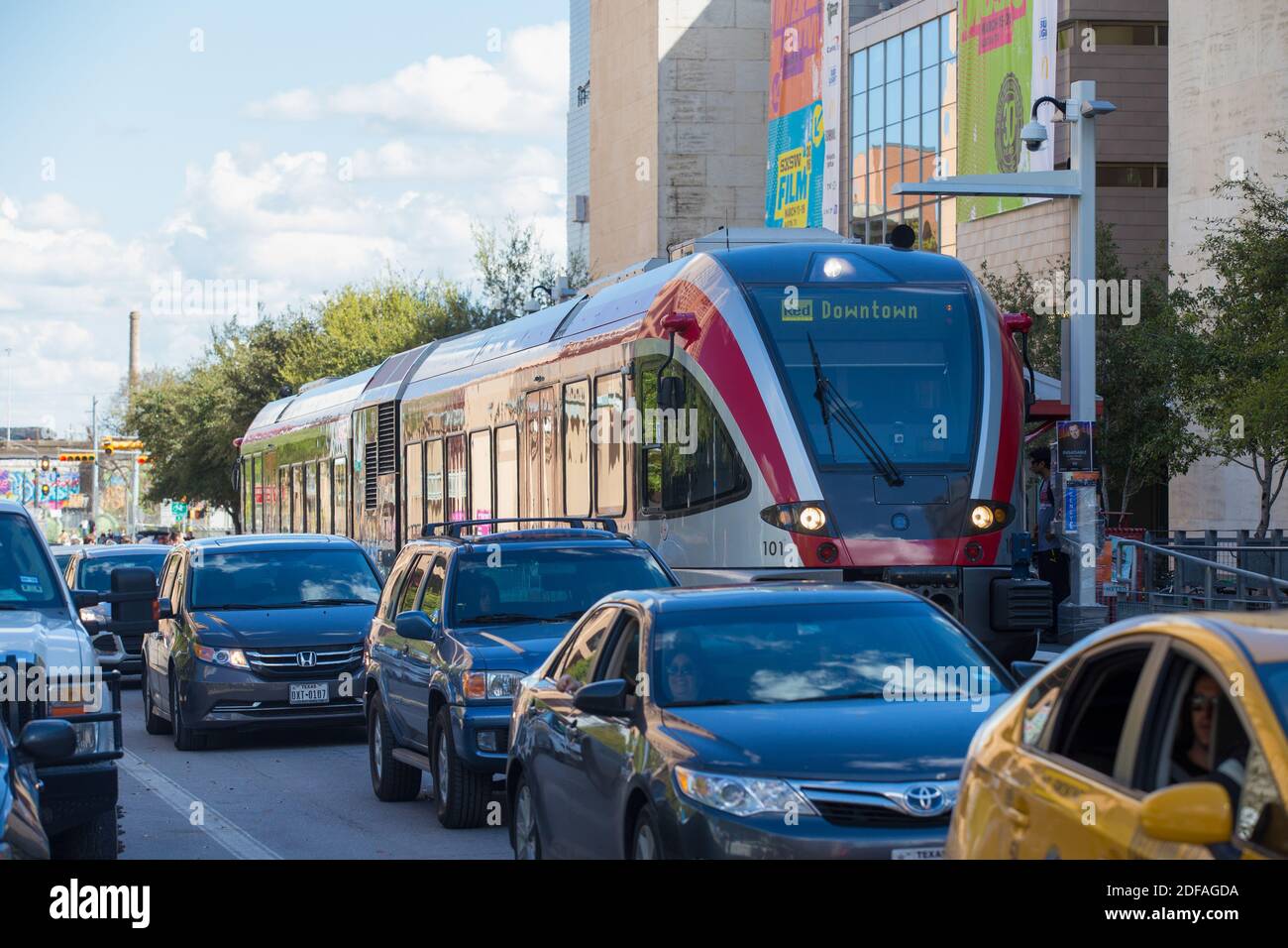 Spring, 2016 Austin, Texas, USA Austin Central Street in downtown