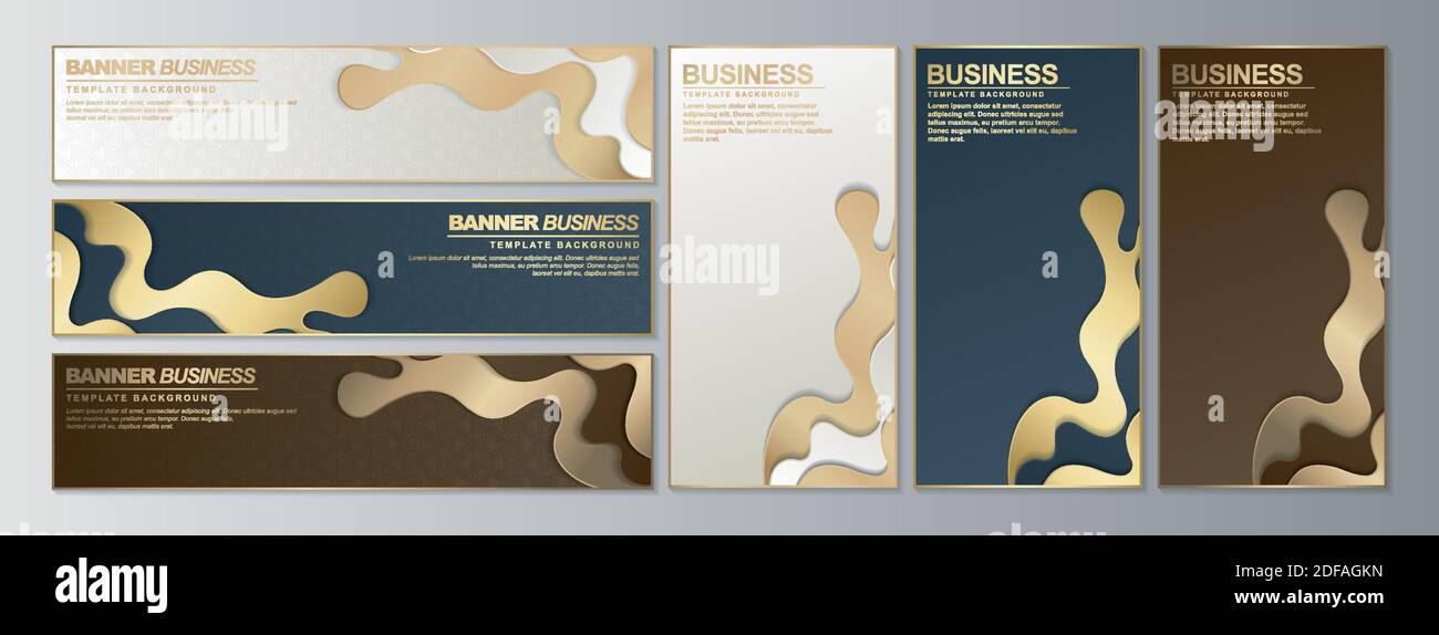 Luxury abstract banner design web template Set, Horizontal header web banner Stock Vector