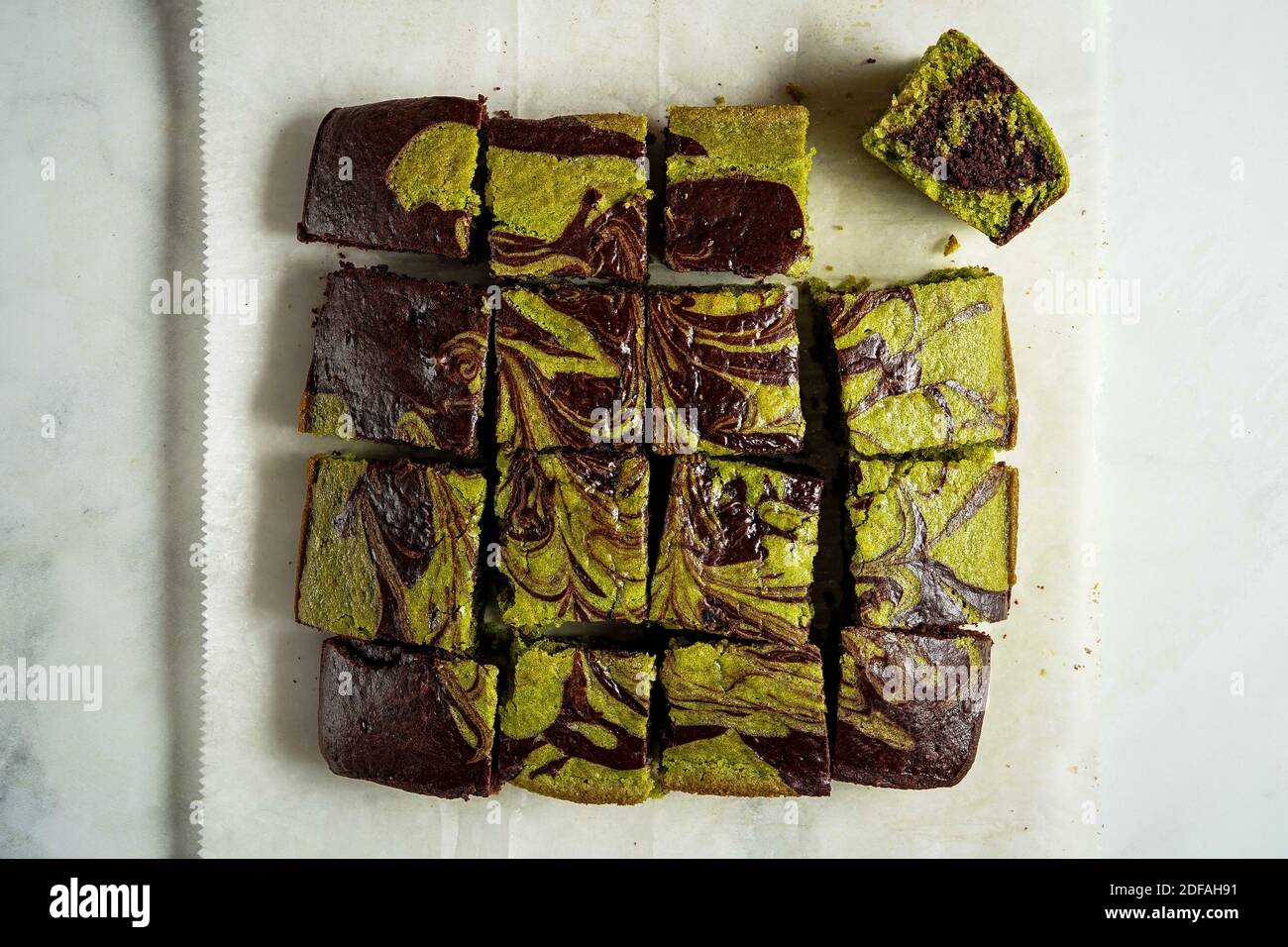 Chocolate Matcha Cake Stock Photo Alamy