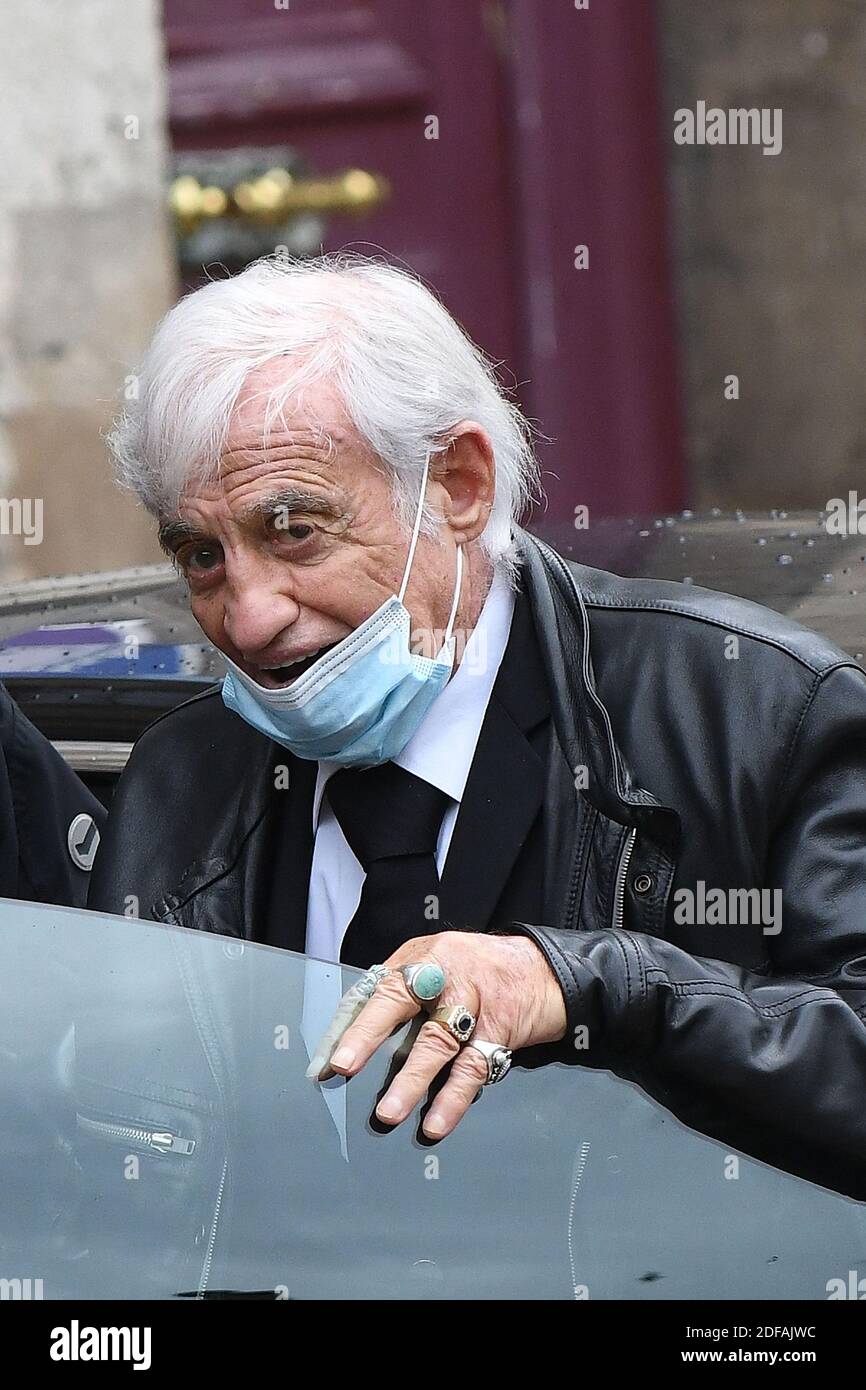 Jean Paul Belmondo during the funeral ceremony of Guy Bedos at Saint  Germain church in the center of Paris, France on June 4, 2020. Guy Bedos  (15 June 1934 – 28 May