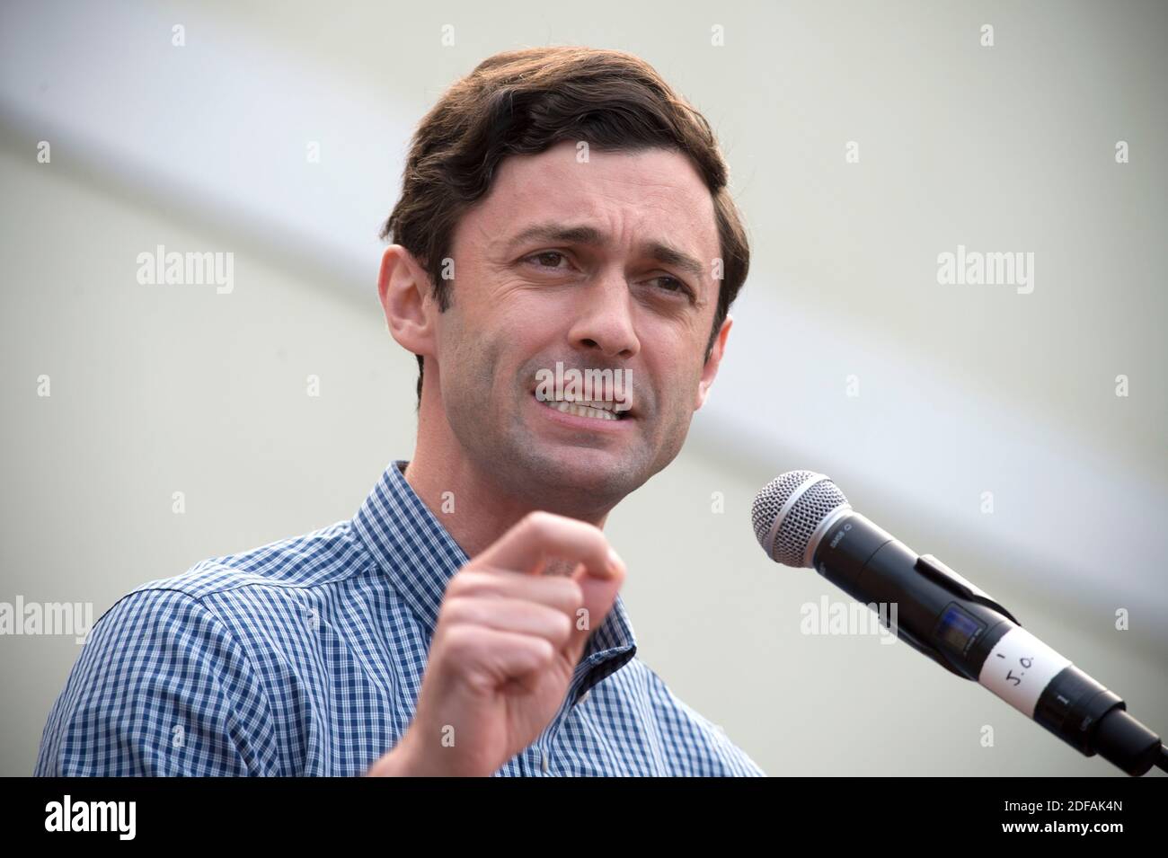 Kennesaw, GA, USA. 3rd Dec, 2020. JON OSSOFF, Democratic candidate for one of two Georgia seats in the U.S. Senate, speaks to students from Kennesaw State University at a church several miles from campus. Ossoff seeks senate seat held by Republican David Perdue, with a runoff election set for January 5, 2021. The election could change control of the senate. Credit: Robin Rayne/ZUMA Wire/Alamy Live News Stock Photo