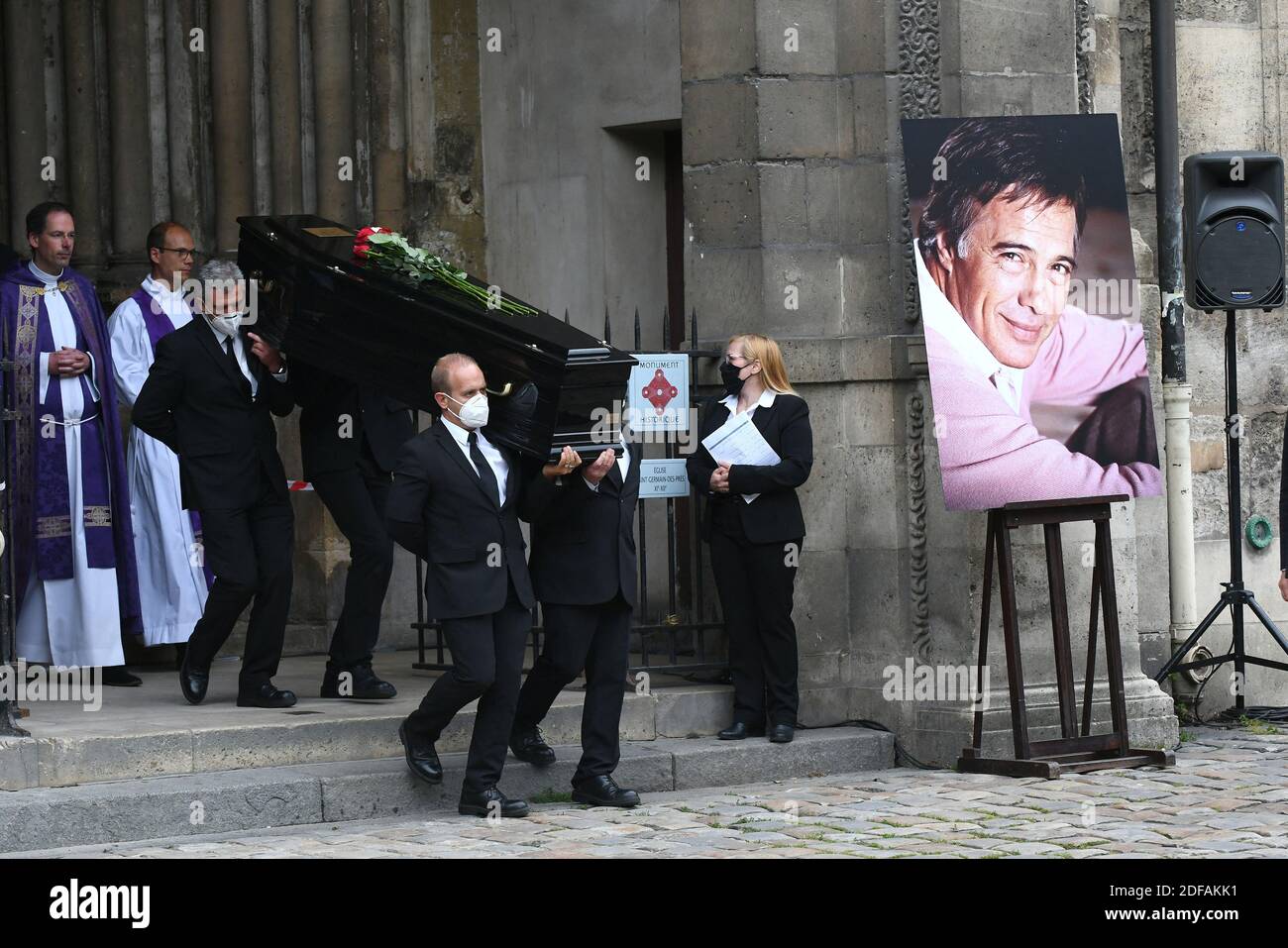 Guy Bedos' funerals at Eglise de SaintGermaindesPres in Paris