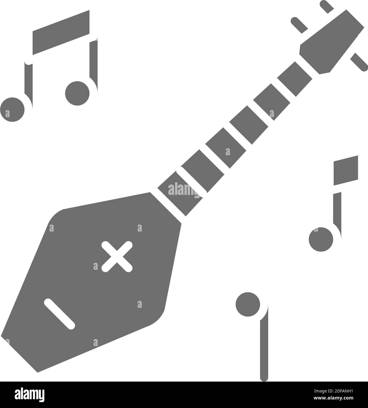 Chonguri, panduri, georgian musical instrument grey icon Stock Vector Image  & Art - Alamy